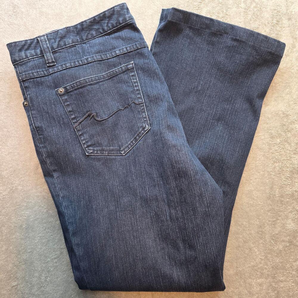 Nicole Miller Jeans Womens 16 Blue Dark Wash High Rise Straight Stretch Denim